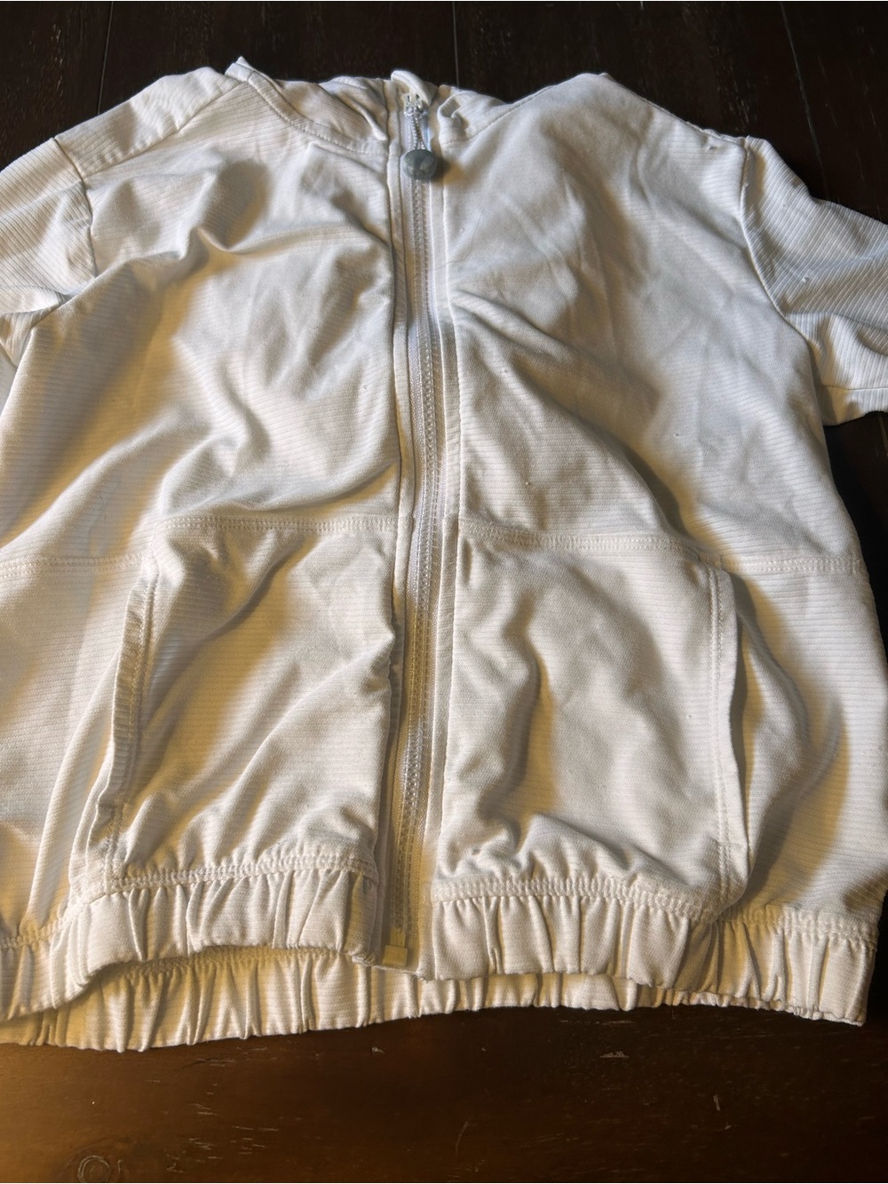 Athleta Girl White Lightweight Zip Jacket